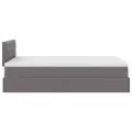  Cadre de lit ottoman avec matelas gris 120x200 cm similicuir