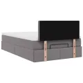  Cadre de lit ottoman avec matelas gris 120x200 cm similicuir