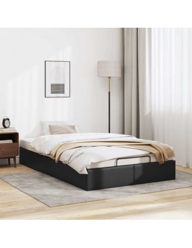 Cadre de lit ottoman sans matelas noir 120x190 cm similicuir