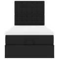Cadre de lit ottoman avec matelas noir 80x200 cm similicuir