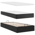 Cadre de lit ottoman avec matelas noir 80x200 cm similicuir