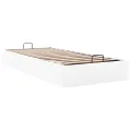 Cadre de lit ottoman sans matelas blanc 90x200 cm similicuir