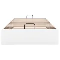 Cadre de lit ottoman sans matelas blanc 90x200 cm similicuir