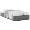 Cadre de lit ottoman sans matelas gris 90x200 cm similicuir
