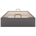 Cadre de lit ottoman sans matelas gris 90x200 cm similicuir