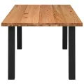 Table à manger marron clair bois de chêne massif rectangulaire