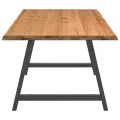 Table à manger marron clair bois de chêne massif rectangulaire