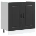 Meuble bas pour évier Kalmar noir 80x46x81,5 cm bois ingénierie