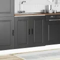 Meuble bas pour évier Kalmar noir 80x46x81,5 cm bois ingénierie