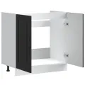 Meuble bas pour évier Kalmar noir 80x46x81,5 cm bois ingénierie