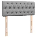 Cadre de lit ottoman et matelas gris clair 120x200 cm tissu
