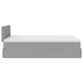 Cadre de lit ottoman et matelas gris clair 120x200 cm tissu