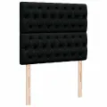 Cadre de lit ottoman avec matelas noir 120x200cm tissu