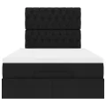 Cadre de lit ottoman avec matelas noir 120x200cm tissu