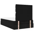 Cadre de lit ottoman avec matelas noir 120x200cm tissu
