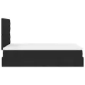 Cadre de lit ottoman avec matelas noir 120x200cm tissu