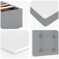 Cadre de lit ottoman et matelas gris clair 120x200 cm tissu