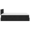 Cadre de lit ottoman avec matelas noir 120x200cm tissu