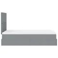 Cadre de lit ottoman et matelas gris clair 120x200 cm tissu