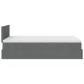 Cadre de lit ottoman avec matelas gris foncé 120x200cm tissu