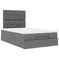 Cadre de lit ottoman avec matelas gris foncé 120x200cm tissu