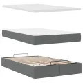 Cadre de lit ottoman avec matelas gris foncé 120x200cm tissu
