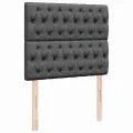 Cadre de lit ottoman avec matelas gris foncé 120x200cm tissu
