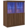 Buffet chêne marron 81x37x100 cm bois d'ingénierie
