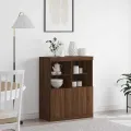 Buffet chêne marron 81x37x100 cm bois d'ingénierie