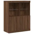 Buffet chêne marron 81x37x100 cm bois d'ingénierie