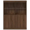 Buffet chêne marron 81x37x100 cm bois d'ingénierie