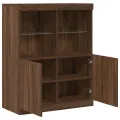 Buffet chêne marron 81x37x100 cm bois d'ingénierie