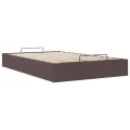 Cadre de lit ottoman sans matelas marron foncé 120x200 cm tissu