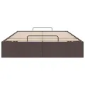 Cadre de lit ottoman sans matelas marron foncé 120x200 cm tissu