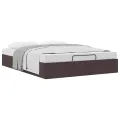 Cadre de lit ottoman sans matelas marron foncé 140x190 cm tissu