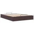 Cadre de lit ottoman sans matelas marron foncé 140x190 cm tissu