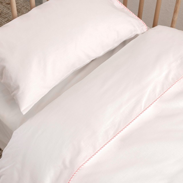 Juego de funda nórdica HappyFriday Basic Kids Rosa Cuna de Bebé 2 Pi