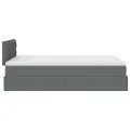Cadre de lit ottoman avec matelas gris foncé 120x190 cm tissu
