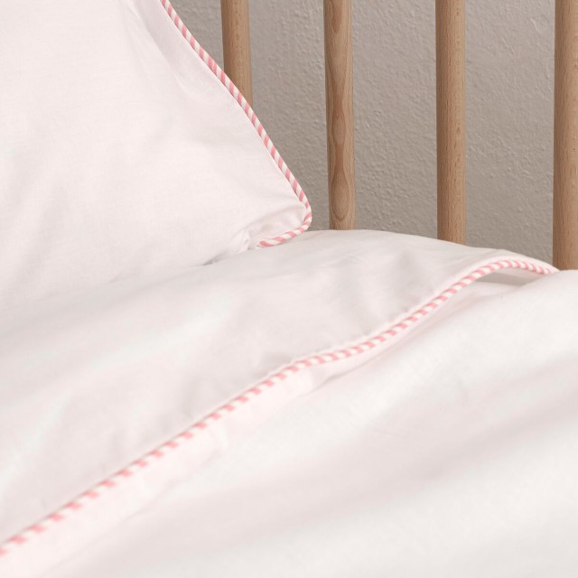 Juego de funda nórdica HappyFriday Basic Kids Rosa Cuna de Bebé 2 Pi