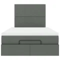 Cadre de lit ottoman avec matelas gris foncé 120x190 cm tissu