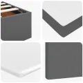 Cadre de lit ottoman avec matelas gris foncé 120x190 cm tissu