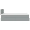 Cadre de lit ottoman avec matelas gris clair 120x190 cm tissu