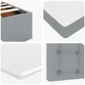 Cadre de lit ottoman avec matelas gris clair 120x190 cm tissu