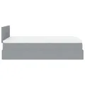 Cadre de lit ottoman avec matelas gris clair 120x190 cm tissu