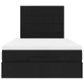 Cadre de lit ottoman avec matelas noir 120x190 cm tissu