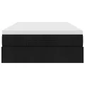 Cadre de lit ottoman avec matelas noir 120x190 cm tissu