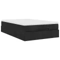 Cadre de lit ottoman avec matelas noir 120x190 cm tissu