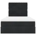Cadre de lit ottoman avec matelas noir 120x190 cm tissu