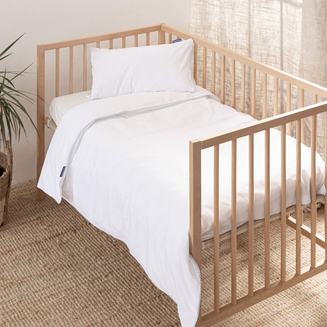 Dekbedovertrek set HappyFriday Basic Kids Blauw Wieg voor baby's 2 Ond