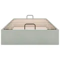 Cadre de lit ottoman sans matelas gris clair 100x200 cm velours